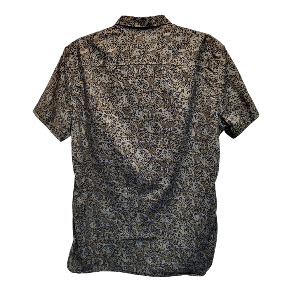 John Varvatos Men's Stylish Brown and Blue Patterned Short Sleeve Shirt - Size M - Picture 2 of 6